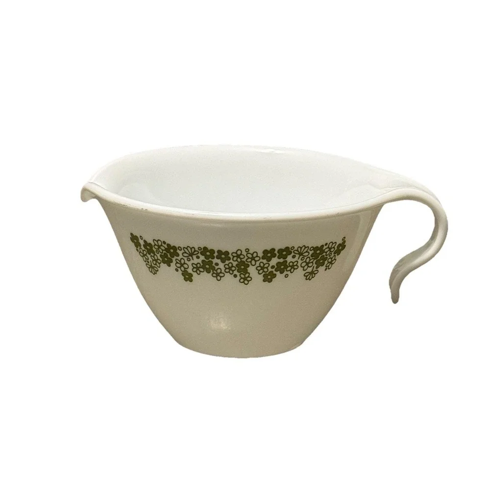 Vintage Corelle Spring Blossom Green (Crazy Daisy) Creamer With‎ Hook Handle MCM